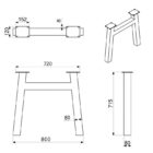 Bordsbe Magna H Skiss med mått