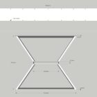 Teknisk ritning av metallstruktur med måttangivelser.