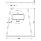 Teknisk ritning med måttangivelser och detaljer