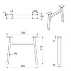 Ritning av bordsben med mått