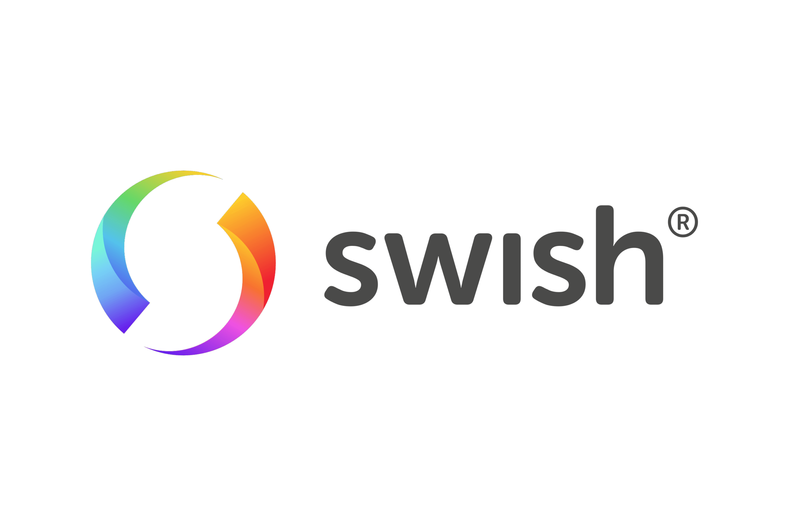 Swish logotyp färgglad cirkel
